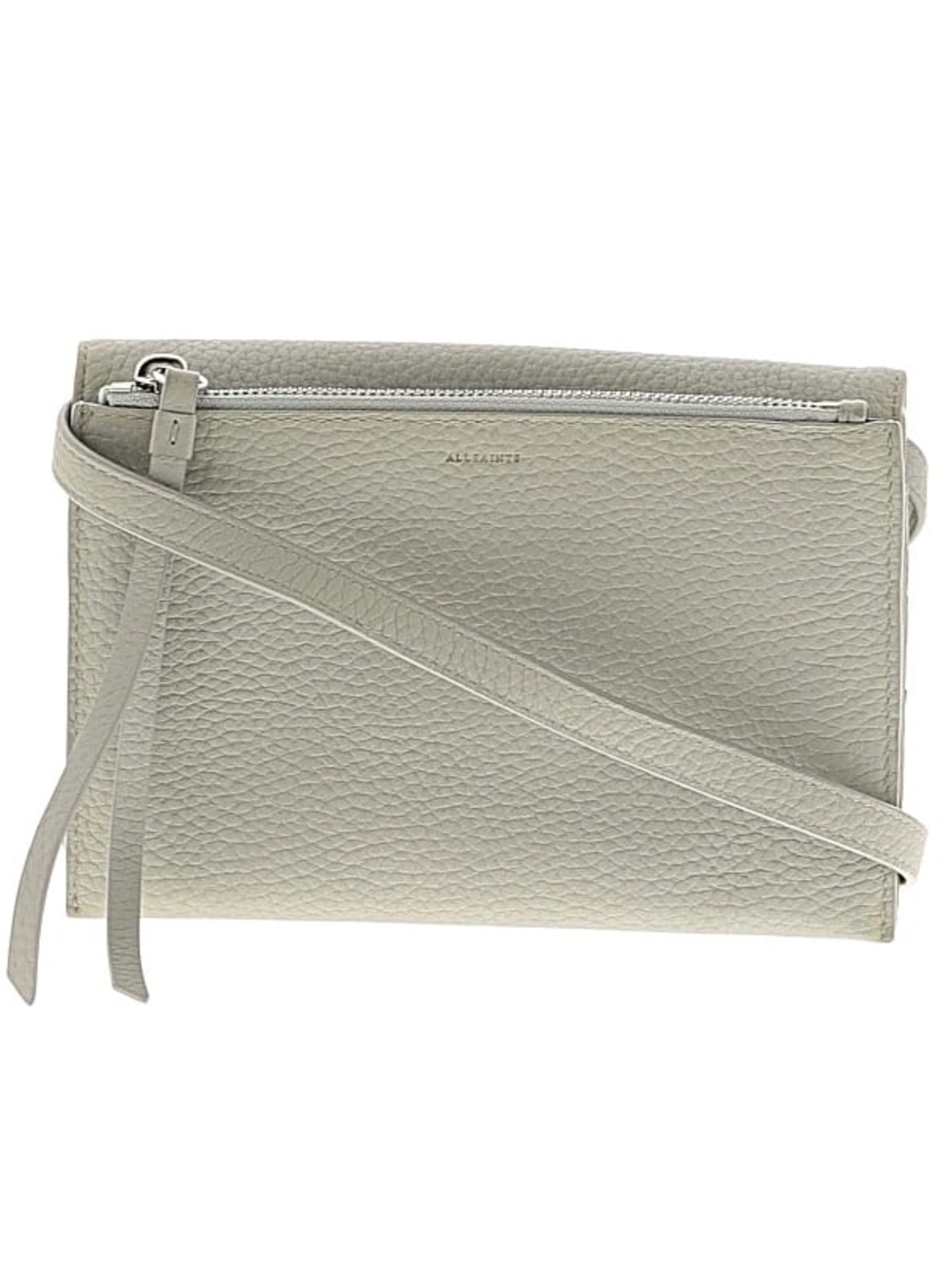 All Saints Pebbled Leather Wallet on a Strap with Protective Bag